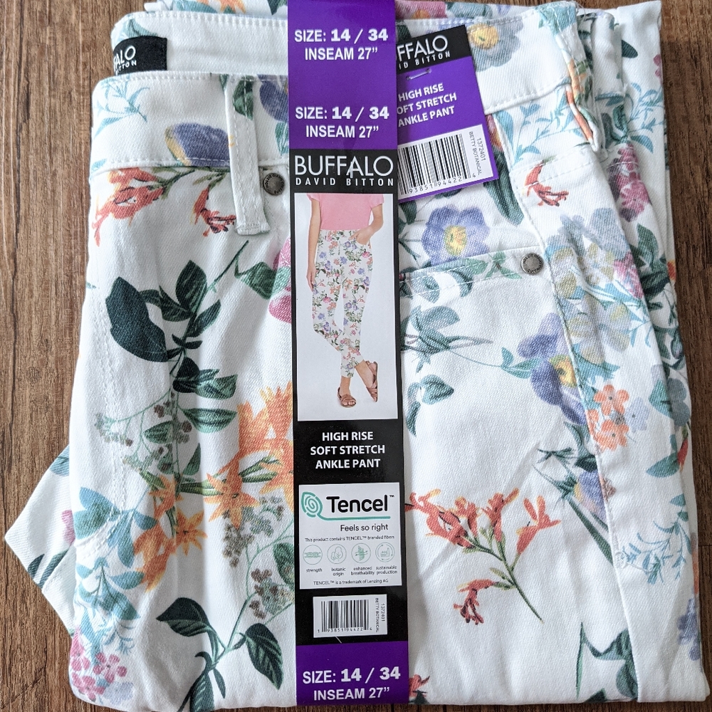 Size 14, Buffalo David Bitton High Rise Soft Stretch Ankle Pants